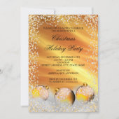 Yellow Gold Snow Bauble kerstfeestdag Kaart (Voorkant)