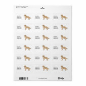 Yellow Golden Retriever Schattige Dog met aangepas Etiket (Full Sheet)