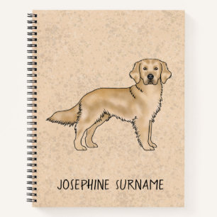 Yellow Golden Retriever Schattige Dog met aangepas Notitieboek