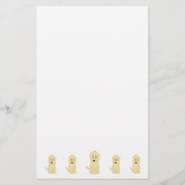 Yellow Goldendoodle Dog Design Briefpapier