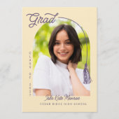 Yellow Grad Announcement and Invitation with Photo (Devant)