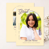 Yellow Grad Announcement and Invitation with Photo Kaart