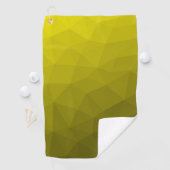 Yellow gradient geometric mesh pattern golfhanddoek (Insitu)