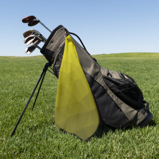 Yellow gradient geometric mesh pattern golfhanddoek (Groen)