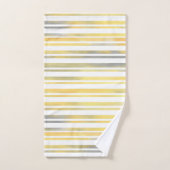 Yellow Gray and White Stripes (Serviette à main)