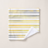 Yellow Gray and White Stripes (Gant de toilette)