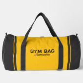 Yellow & Gray Sport Typography Gym Bag Custom Name Plunjezak (Voorkant)