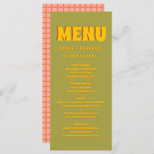 Yellow Green Bold Super Typographie Mariage Menu