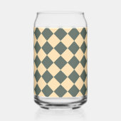 Yellow Green Checker Diamond Pattern Blikvorm Glas (Rechts)