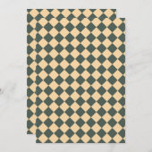 Yellow Green Checker Diamond Pattern Kaart (Voorkant / Achterkant)