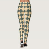 Yellow Green Checker Diamond Pattern Leggings (Achterkant)