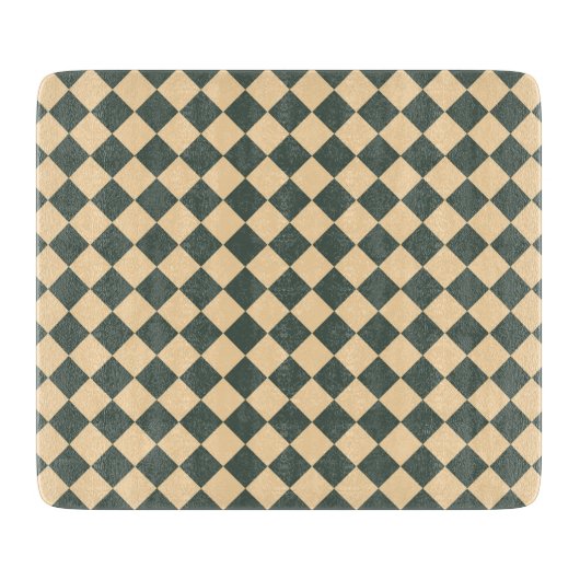 Yellow Green Checker Diamond Pattern Snijplank (Voorkant)