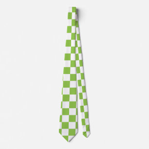 Yellow Green Checkerboard Patroon Stropdas