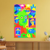 Yellow Green Fish Face Canvas Afdruk (Insitu (Woonkamer))
