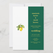 Yellow Green Lemon  Wedding Invitation (Devant)