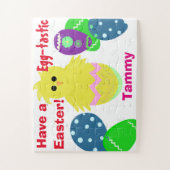 Yellow Green Pink Chick Easter Egys NAME Legpuzzel (Verticaal)