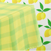 Yellow Green Rustic Plaid Check Tafelkleed