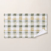 Yellow Green White Plaid Stripes (Serviette à main)