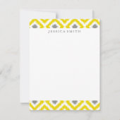 Yellow Grey Diamonds Ikat Pattern Dank u (Voorkant)