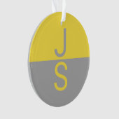 Yellow & Grey Modern Initials monogram (devant)