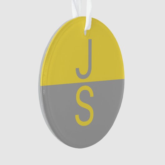 Yellow & Grey Modern Initials monogram (devant)