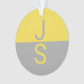 Yellow & Grey Modern Initials monogram (devant)