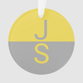 Yellow & Grey Modern Initials monogram (devant)