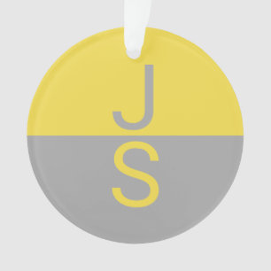 Yellow & Grey Modern Initials monogram