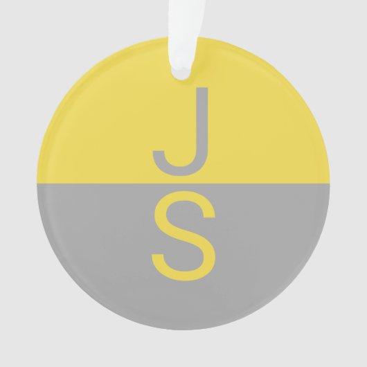 Yellow & Grey Modern Initials monogram (devant)