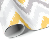 Yellow Grey Zigzags Ikat Pattern Cadeaupapier (Rol Hoek)