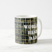 Yellow Grid Lines Art Pattern Worlds Best Koffiemok (Voorkant rechts)