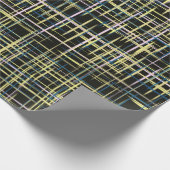 Yellow Grid Lines Digital Art Pattern Cadeaupapier (Hoek)
