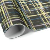 Yellow Grid Lines Digital Art Pattern Cadeaupapier (Rol Hoek)