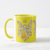 Yellow Guardian Angel Custom Art Coffee Mug Cup (Gauche)