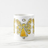 Yellow Guardian Angel Custom Art Coffee Mug Cup (Centre)