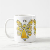 Yellow Guardian Angel Custom Art Coffee Mug Cup (Gauche)