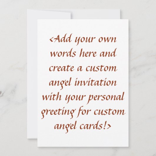 Yellow Guardian Angel Custom Invite of Invitation Kaart (Achterkant)