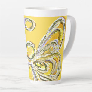 Yellow Guardian Angel Custom Latte Coffee Cup Mokk Mok