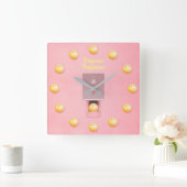 Yellow Gumball Dispenser Square Wall klok (Huis)