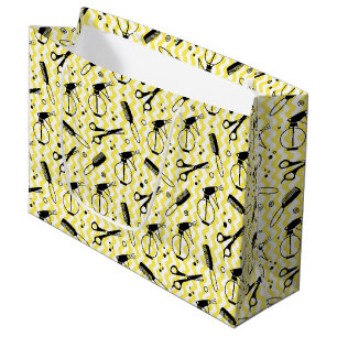 Yellow Hairdresser Tool Patroon Groot Cadeauzakje