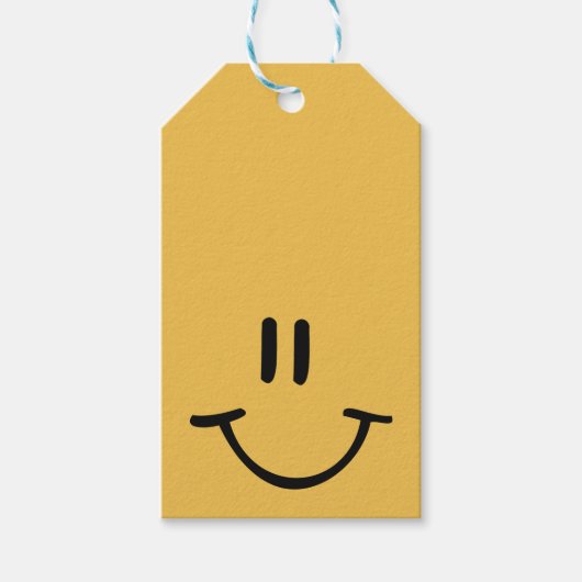 Yellow Happy Face Cadeaulabel (Voorkant)