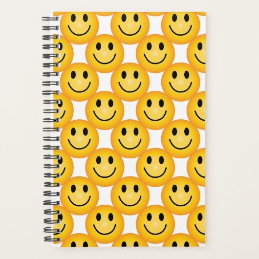 Yellow Happy Face Emoji Notebook Planner (Voorkant)