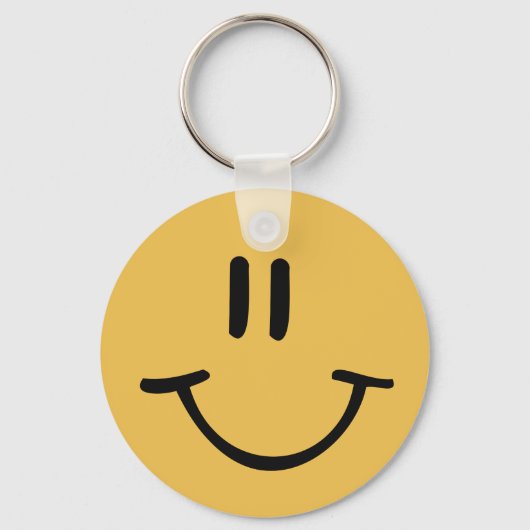 Yellow Happy Face Sleutelhanger (Voorkant)