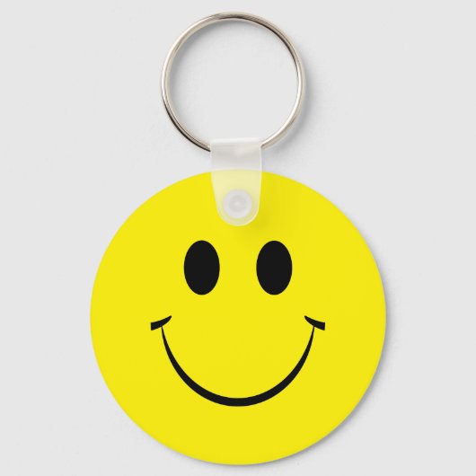 Yellow Happy Face Sleutelhanger (Voorkant)