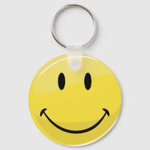 Yellow Happy Face Sleutelhanger
