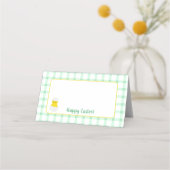 Yellow Happy Spring Chick Easter Green Check (Voorkant)