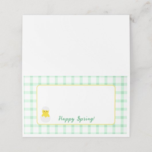 Yellow Happy Spring Chick Green Check (Buitenkant ongevouwen)