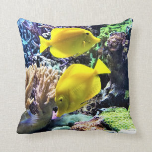 Yellow Hawaiian Tang Fish Kussen