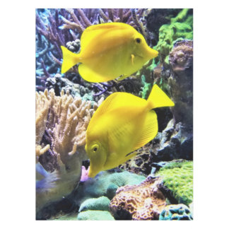 Yellow Hawaiian Tang Fish Tafelkleed