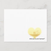 Yellow Heart Beach Wedding Briefkaart (Achterkant)